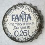 Kronkorken Fanta Deutschland 1980 1980er silber Fanta 0,25l Schutzmarke mit mindestens 4% Orangensaft Hersteller Coca-Cola GmbH Niederlassung Liederbach