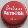 Kronkorken Berliner Bären-BRÄU Deutschland 2016 2010er rot Berliner Bären-Bräu