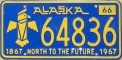 Nummernschilder / Kfz-Kennzeichen USA 1966 1960er Alaska AK