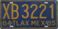 Nummernschilder / Kfz-Kennzeichen Mexiko 1984 1980er Tlaxcala