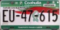 Nummernschilder / Kfz-Kennzeichen Mexiko 2010 2010er Coahuila