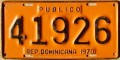 Nummernschilder / Kfz-Kennzeichen Dominikanische Republik 1970 1970er