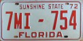 Nummernschilder / Kfz-Kennzeichen USA 1972 1970er Florida FL