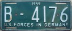 Nummernschilder / Kfz-Kennzeichen Deutschland 1959 1950er US