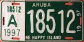 Nummernschilder / Kfz-Kennzeichen Aruba 1997 1990er Aruba