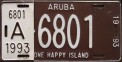Nummernschilder / Kfz-Kennzeichen Aruba 1993 1990er Aruba