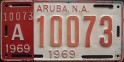 Nummernschilder / Kfz-Kennzeichen Aruba 1969 1960er Aruba