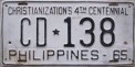Nummernschilder / Kfz-Kennzeichen Philippinen 1965 1960er CD