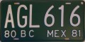 Nummernschilder / Kfz-Kennzeichen Mexiko 1980 1980er Baja California