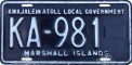 Nummernschilder / Kfz-Kennzeichen Marshallinseln 1987 1980er Kwajaleim Atoll