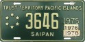 Nummernschilder / Kfz-Kennzeichen Nördliche Marianen 1975 1970er Saipa USA