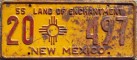 Nummernschilder / Kfz-Kennzeichen USA 1955 1950er New Mexico NM