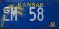 Nummernschilder / Kfz-Kennzeichen USA 1981 1980er Kansas KS