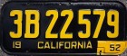 Nummernschilder / Kfz-Kennzeichen USA 1951 1950er California CA