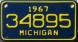 Nummernschilder / Kfz-Kennzeichen USA 1967 1960er Michigan MI