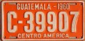 Nummernschilder / Kfz-Kennzeichen Guatemala 1960 1960er