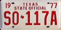 Nummernschilder / Kfz-Kennzeichen USA 1977 1970er Texas TX