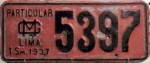 Nummernschilder / Kfz-Kennzeichen Peru 1937 1930er