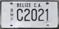 Nummernschilder / Kfz-Kennzeichen Belize 1989 1980er Belmopan City