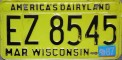 Nummernschilder / Kfz-Kennzeichen USA 1980 1980er Wisconsin WI