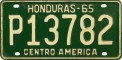 Nummernschilder / Kfz-Kennzeichen Honduras 1965 1960er