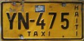 Nummernschilder / Kfz-Kennzeichen Haiti 1989 1980er Taxi