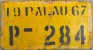 Nummernschilder / Kfz-Kennzeichen Palau 1967 1960er