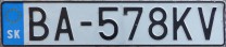 Nummernschilder / Kfz-Kennzeichen Slowakei 2004 2000er