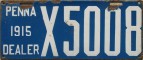 Nummernschilder / Kfz-Kennzeichen USA 1915 1910er Pennsylvania PA