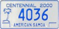 Nummernschilder / Kfz-Kennzeichen Amer.-Samoa 2000 2000er