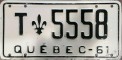 Nummernschilder / Kfz-Kennzeichen Kanada 1961 1960er Quebec Taxi