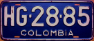 Nummernschilder / Kfz-Kennzeichen Kolumbien 1964 1960er