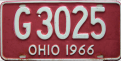 Nummernschilder / Kfz-Kennzeichen USA 1966 1960er Ohio OH