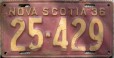 Nummernschilder / Kfz-Kennzeichen Kanada 1936 1930er Nova Scotia